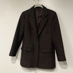Wool blend tweed 2 button blazer